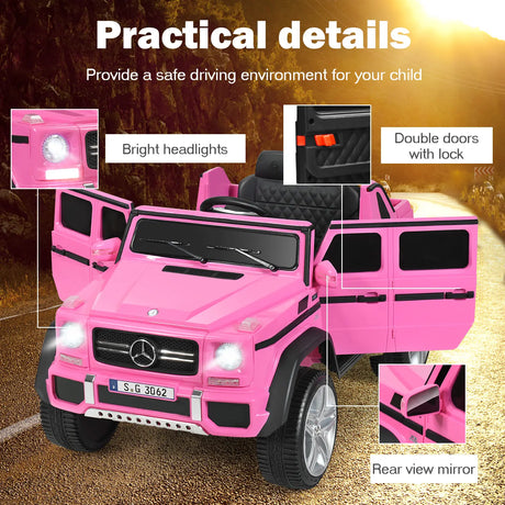 12V Electric Kids Ride On Car with 2 Motors and Remote Control-Pink