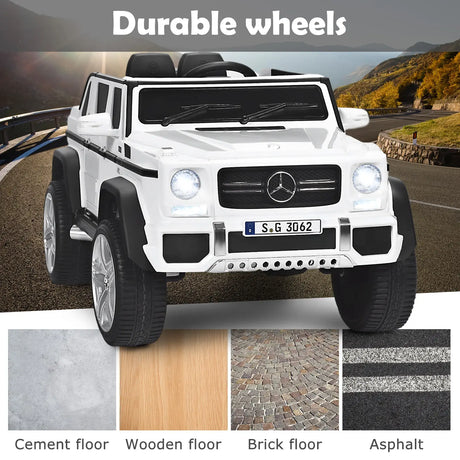 12V Electric Kids Ride On Car with 2 Motors and Remote Control-White