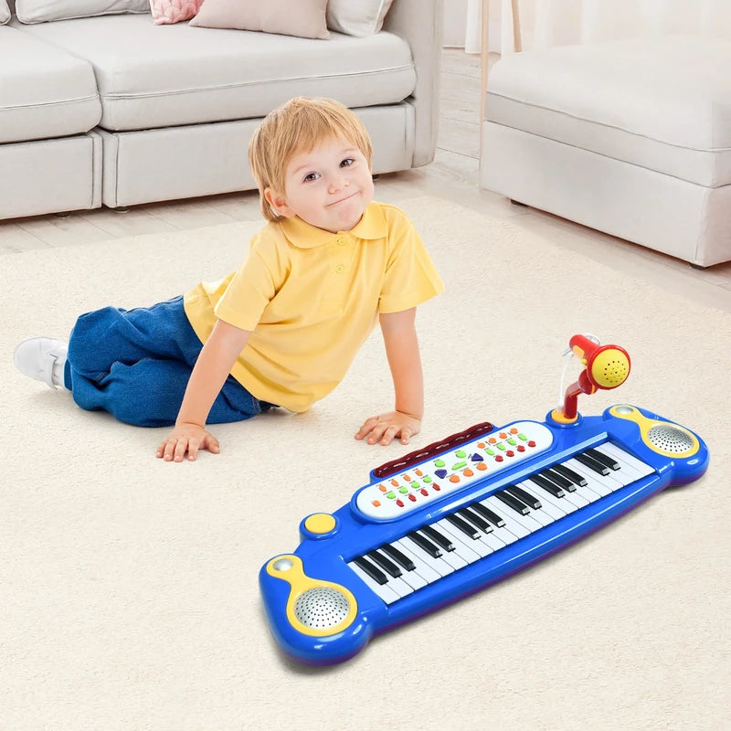37 Key Electronic Keyboard Kids Toy Piano-Blue