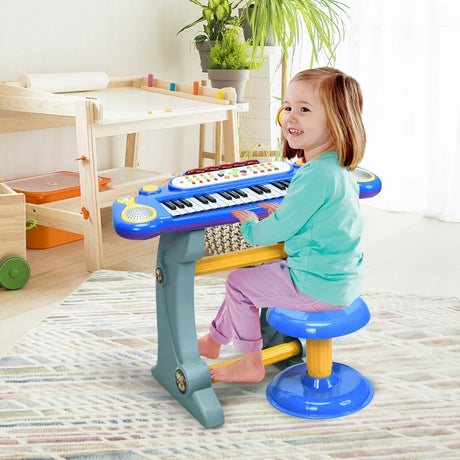 37 Key Electronic Keyboard Kids Toy Piano-Blue