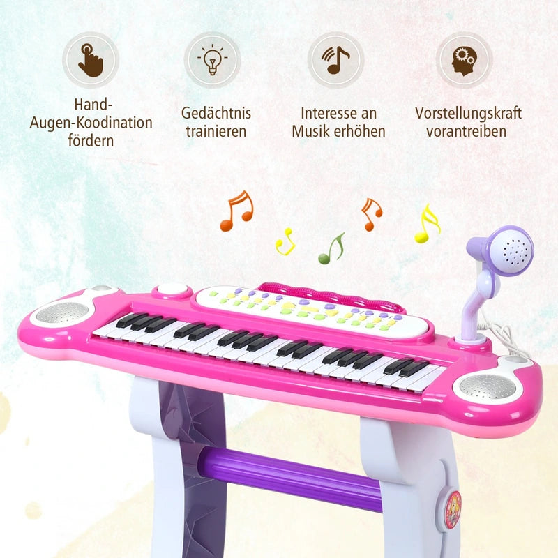 37 Key Electronic Keyboard Kids Toy Piano-Pink