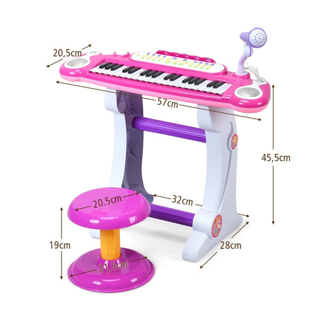 37 Key Electronic Keyboard Kids Toy Piano-Pink