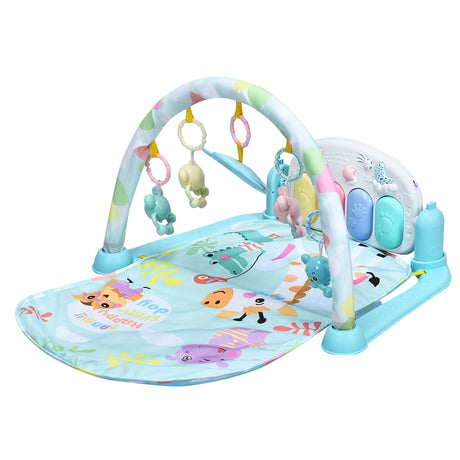 3 in 1 Fitness Music and Lights Baby Gym Play Mat-Blue