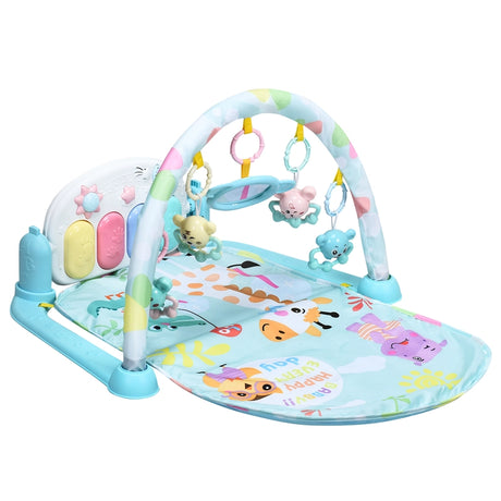 3 in 1 Fitness Music and Lights Baby Gym Play Mat-Blue