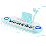 Multifunctional 37 Electric Keyboard Piano with Microphone-Blue