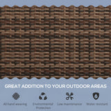 Outsunny All Weather Wicker Garden Loveseat, 2 Seater Poly Rattan Garden Bench, Outdoor Seating Bench Brown