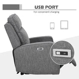 HOMCOM 150 Electric Reclining Chair, with USB port and Footrest - Charcoal Grey