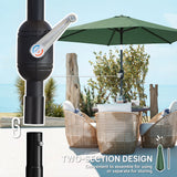 Outsunny 2.6 m Garden Parasol Umbrella with Aluminium Pole, Outdoor Patio Umbrella with Tilt and Crank, Vent, Dark Green