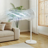 HOMCOM 40 cm Standing Fan, Cooling Floor Fan with 80 Oscillating, Adjustable Tilt and Height, 4 Speed, Remote Control, White