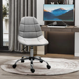 Vinsetto Ergonomic Office Chair with Adjustable Height and Wheels Velvet Executive Chair Armless for Home Study Bedroom Grey