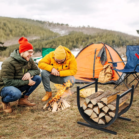 17 Inch U-Shaped Firewood Rack Steel