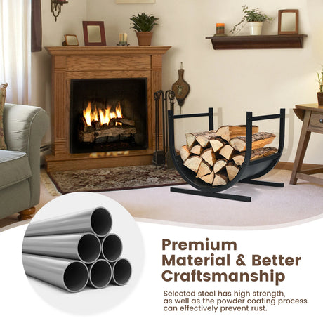 17 Inch U-Shaped Firewood Rack Steel