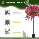 HOMCOM Set of 2 Decorative Artificial Plants, Murraya Flowers in Pots, Fake Plants for Home Indoor Decor, 120cm, Red