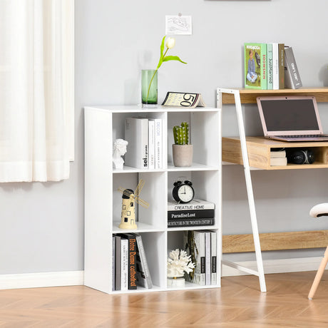 HOMCOM 6-Cube Bookshelf - White