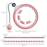 SPORTNOW Smart Weighted Hula Hoop, Massage Hula Ring w/ 16 Detachable Knots, 360 Auto-Rotating Ball, Digital Counter, Pink