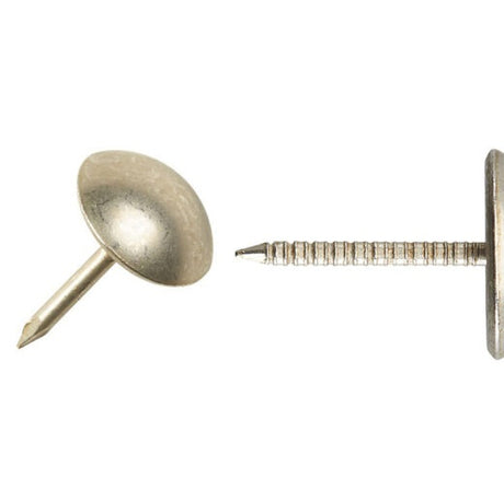 Pewter High Domed Upholstery Nails - 19mm serrated - Box 250