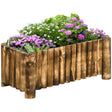 Outsunny 52L Raised Flower Bed Wooden Rectangualr Planter Container Box Herb Pot Flower Pot 78L x 35W x 30H (cm)