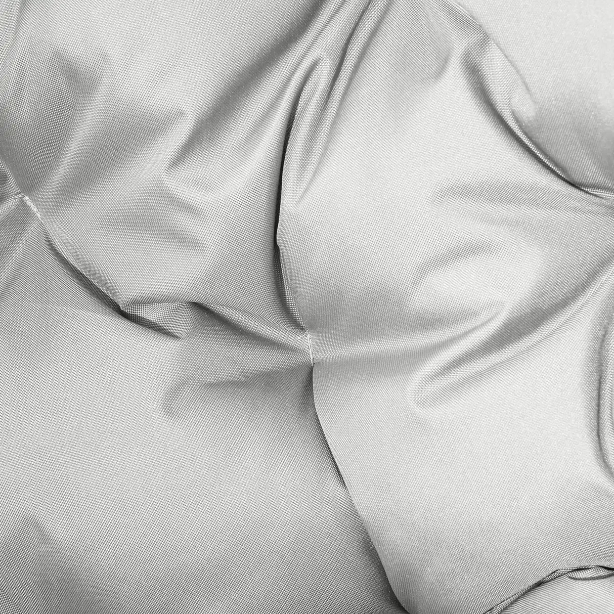 Outsunny 2 Seater Egg Chair Outdoor, Folding Weave Garden Furniture Chair with Cushion, Cup Pockets - Light Grey