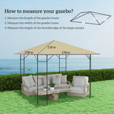 Outsunny 3 x 3(m) Gazebo Canopy Replacement Cover, Garden Gazebo Roof Replacement with Drain Holes, Water Resistant PVC Coating, 370g/, UPF30+, TOP COVER ONLY, Beige
