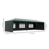 Outsunny Garden Gazebo Marquee Party Wedding Tent Canopy (9m x 3m) - Green