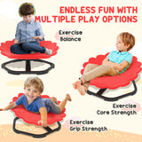 AIYAPLAY Flower-Shaped Sensory Spinning Chair with Non-Slip Base for Balance/Coordination, Red