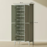 HOMCOM Tall Pantry Cupboard with Motion Sensor LED Light - Green