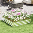 Outsunny Square Raised Garden Bed Box with Weatherized Steel Frame for Vegetables, Flowers, & Herbs, 120 x 120 x 30cm, Silver Tone