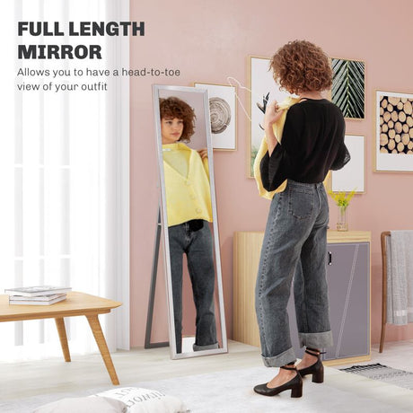 HOMCOM Glitter Frame Full-Length Mirror - Silver