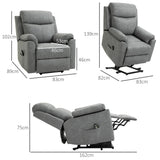 HOMCOM Faux Leather 70 Electric Riser Recliner Chair - Grey