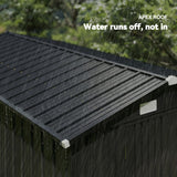 Outsunny 12 x 8 ft Garden Shed, Outdoor Storage Shed with 4 Vents and Lockable Double Doors, Dark Grey
