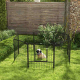 PawHut 8 Panels Heavy Duty Puppy Playpen, for Small and Medium Dogs, Indoor and Outdoor Use - Black