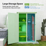 Outsunny Wooden Small Shed, Garden Storage Shed with Shelves and Bolt Latch, 75L x 56W x115H cm, Green