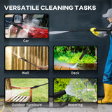 DURHAND 1800W High Pressure Washer, 150 Bar Pressure, 510 L/h Flow, High-Performance Portable Power Washer Jet Wash Cleaner with 6M Hose, Snow Foam Bottle for Garden, Car, Furniture, Yellow