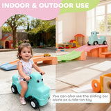 AIYAPLAY 3(m) Four-Piece Ride on Kids Roller Coaster w/ Non-Slip Steps, for Ages 2-5 Years - Orange