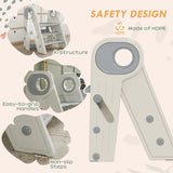 AIYAPLAY Foldable and Adjustable Kids Step Stool with Handle, Non-Slip, Grey