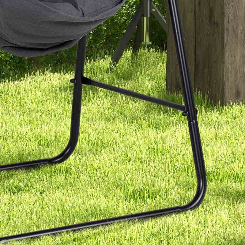 Outsunny Hammock Chair with Stand, Hammock Swing Chair with Cushion, Dark Grey