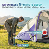Outsunny Inflatable Tent 2 Bedroom 3000mm Waterproof Windproof Air Tent with Carry Bag for 4 Person