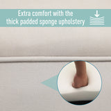 HOMCOM Small-sized Bed End Side Chaise Lounge Sofa Window Seat Arm Bench Wooden Leg Fabric Cover (Grey)