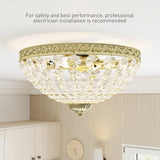 HOMCOM Crystal Chandelier Ceiling Light with 168 Octagonal Beads, Vintage 2-Light Flush Mount Ceiling Light for Living Room, Bedroom, Hallway, Dining Room, Gold Tone