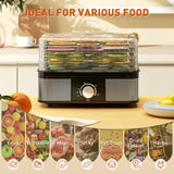 HOMCOM 5 Tier Food Dehydrator, 245W Stainless Steel Food Dryer Machine with Adjustable Temperature for Drying Fruit, Meat, Vegetable, Jerky and Pet Treat, Black