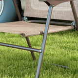 Outsunny Set of Two Folding Garden Chairs, with Fabric Mesh Seats - Mixed Brown