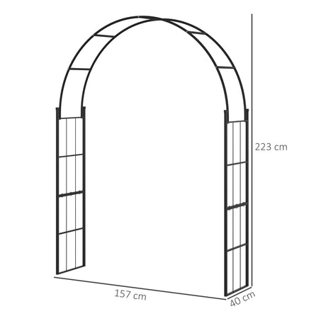 Outsunny 223cm Garden Arch Trellis, Outdoor Wedding Arbor for Ceremony for Climbing Roses, Vines and Plants