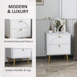 HOMCOM 2-Drawer Bedside Table Set of 2 - White