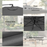 Outsunny 3m Overhanging Cantilever Parasol, with Cross Base - Grey