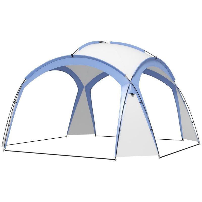 Outsunny 3.5 x 3.5M Camping Gazebo, Outdoor Event Shelter Dome Tent Garden Sun Shelter Patio Spire Arc Pavilion Camp Sun Shade, Light Blue