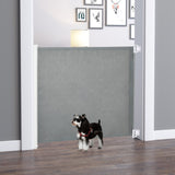 PawHut Retractable Safety Gate, Dog Pet Barrier, Folding Protector, for Home, Doorway, Stairs, 82.5H x 115Lcm - Grey