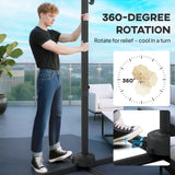 Outsunny 3(m) Adjustable Cantilever Parasol with Base, Solar LED Lights, Khaki