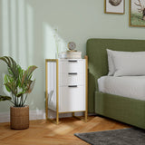 HOMCOM Bedroom Chest of Drawers, Industrial 3-Drawer Dresser, Storage Drawers Unit with Metal Frame for Living Room, White