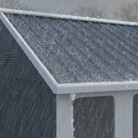 Outsunny 7 x 6ft Galvanised Garden Shed, with Latch - Dark Grey