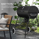 Outsunny Steel Charcoal BBQ, with Ash Catcher and Warming Rack